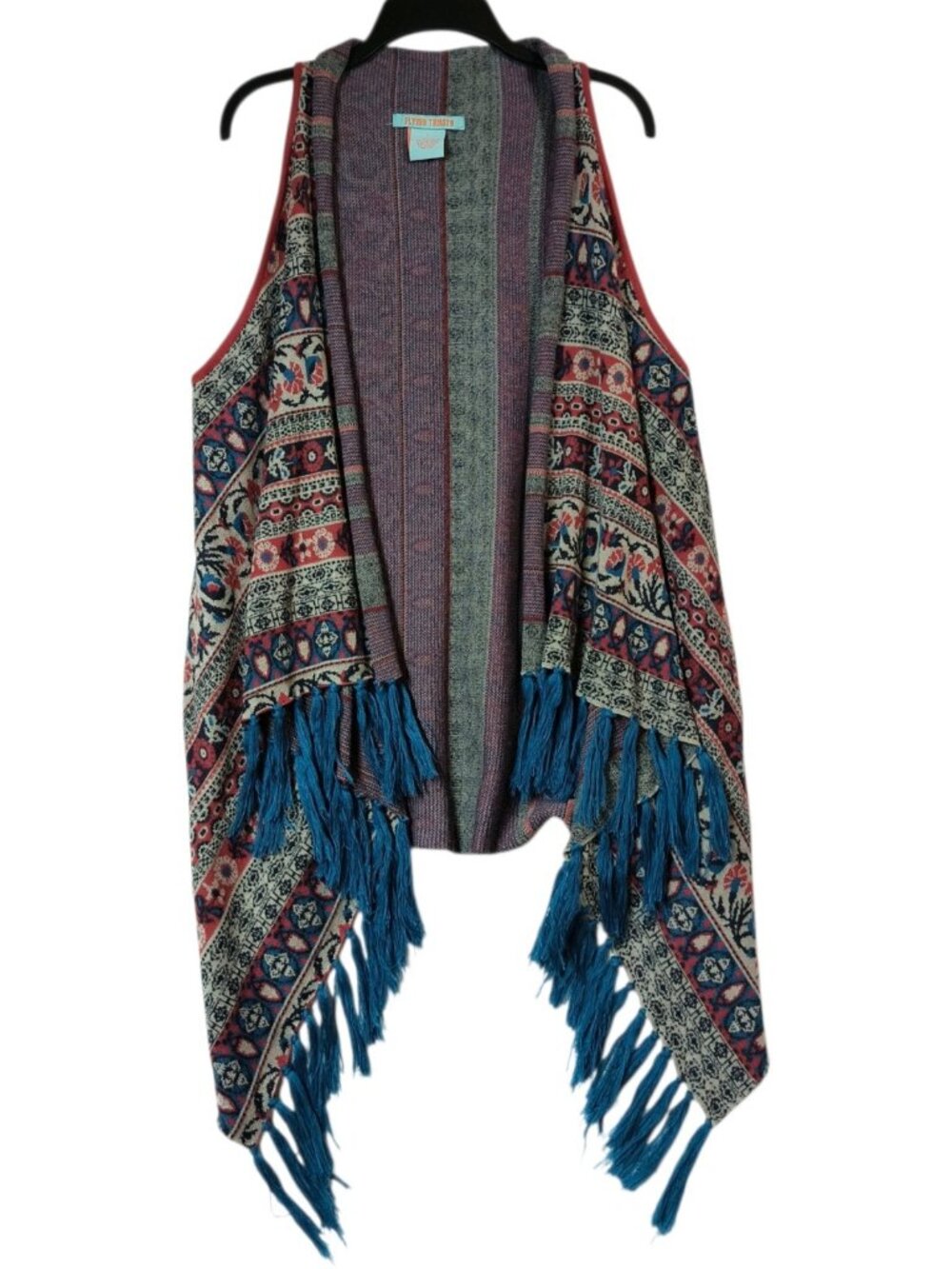 Flying Tomato Fringe Vest Sleeveless Knit Women's Size Large